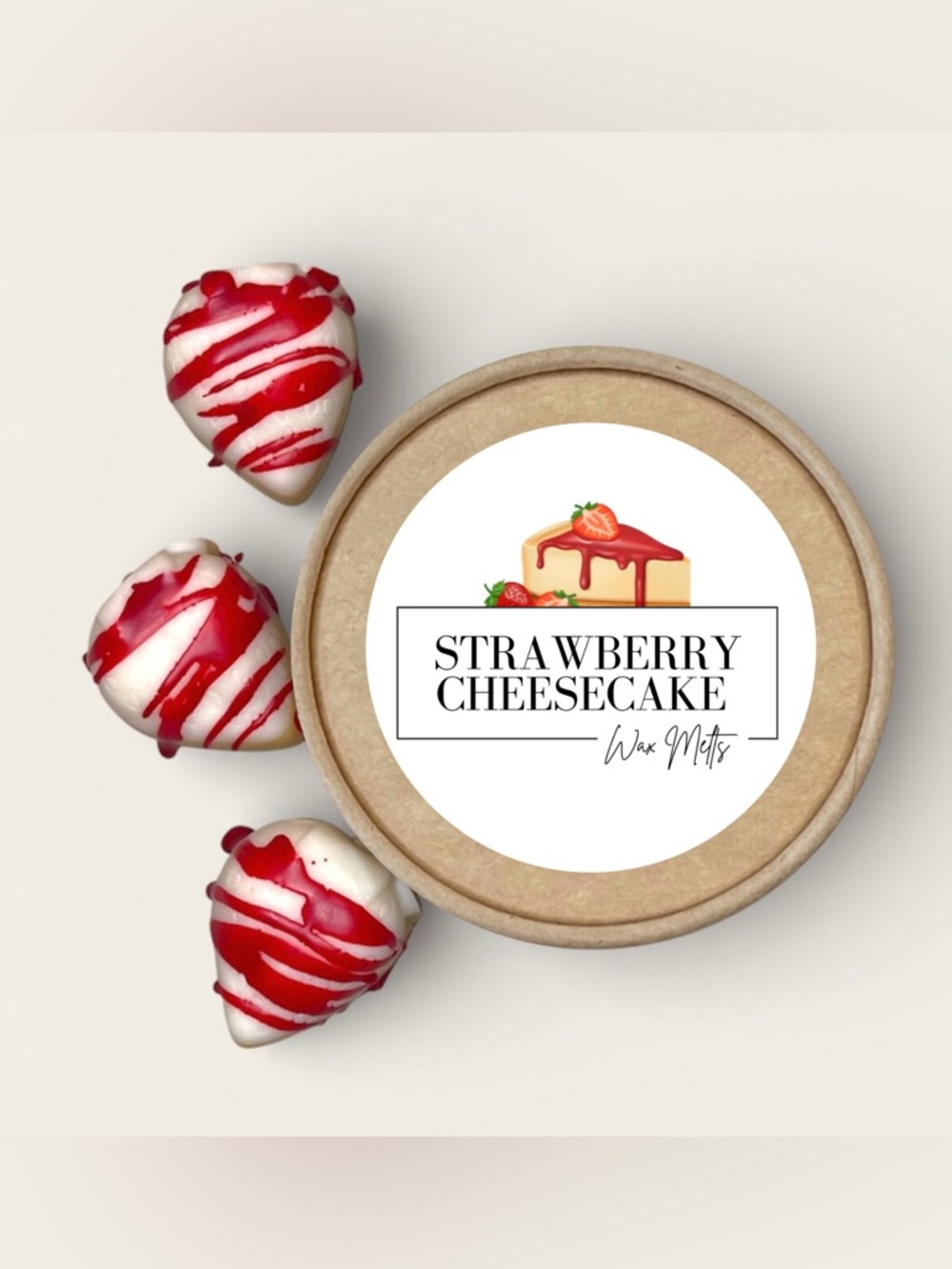 Strawberry Cheesecake Soy Wax Melts 2.5oz Jar strong scented home fragrance